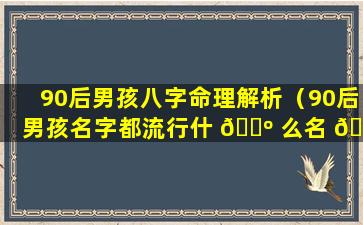 90后男孩八字命理解析（90后男孩名字都流行什 🌺 么名 🌴 字）